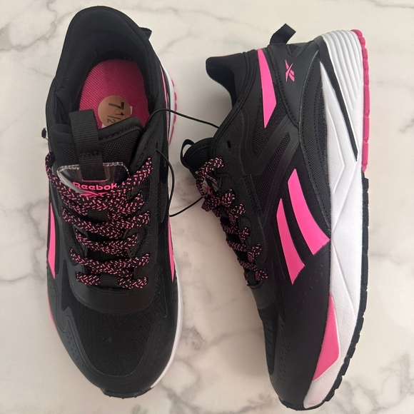 Reebok Black/Pink Womens Running Sneakers Size 7.5 (38) - Picture 3 of 8